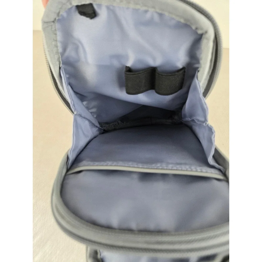 IHKWIP Grey Patent‎ Crossbody Phone Bag Small Messenger Travel Tech Organizer